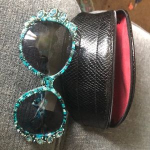 Turquoise embellished sunglasses